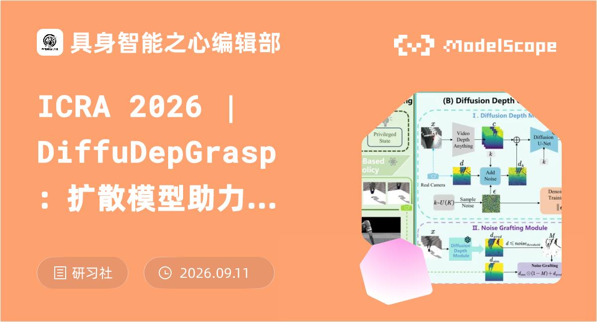 ICRA 2026 | DiffuDepGrasp：扩散模型助力Sim2Real机器人抓取