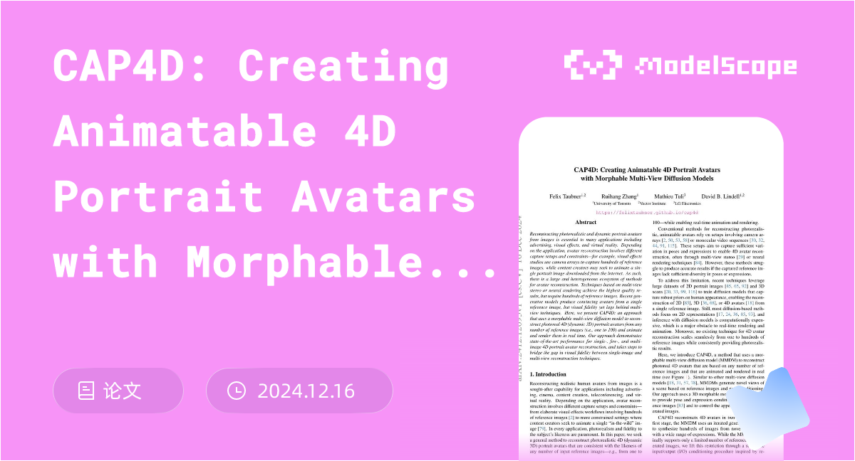 CAP4D: Creating Animatable 4D Portrait Avatars with Morphable Multi ...