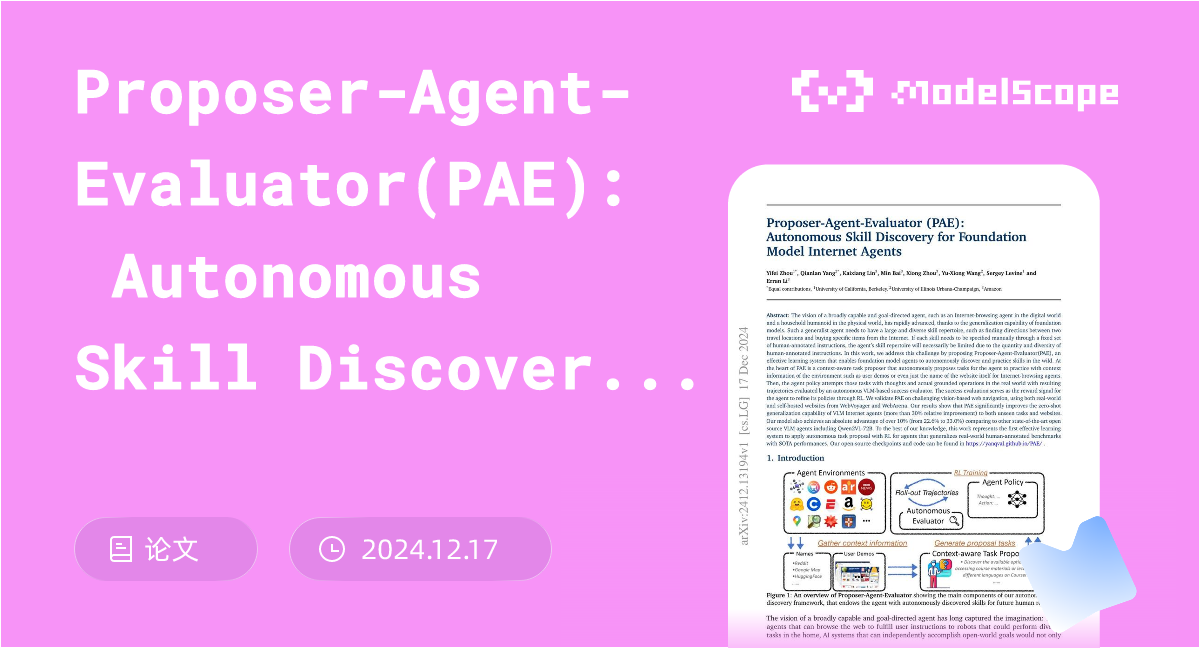 Proposer-Agent-Evaluator(PAE): Autonomous Skill Discovery For ...
