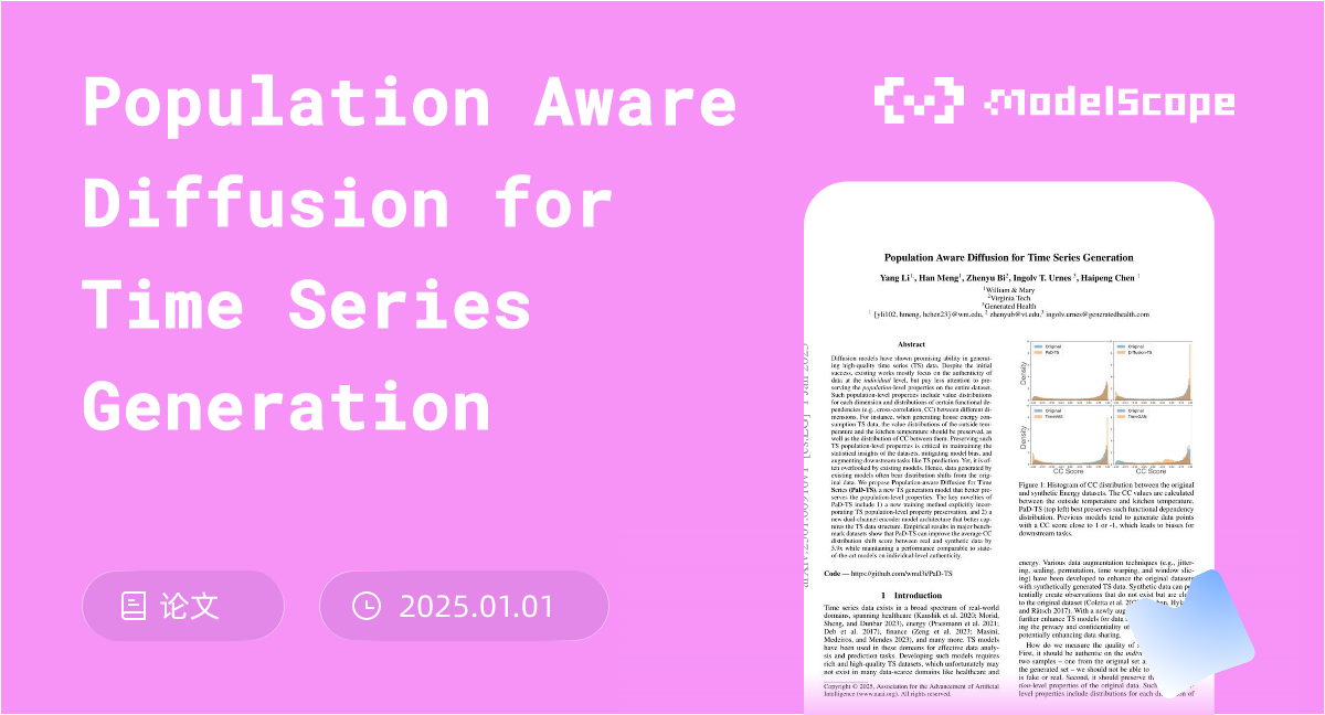 Population Aware Diffusion for Time Series Generation