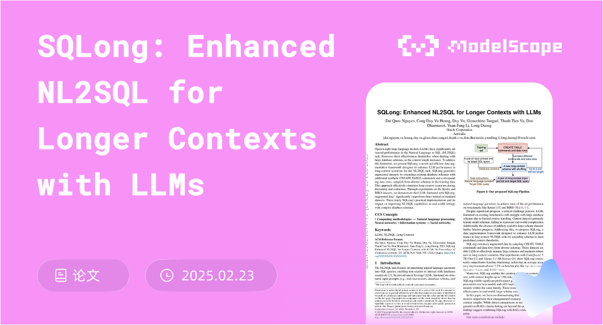 SQLong: Enhanced NL2SQL for Longer Contexts with LLMs