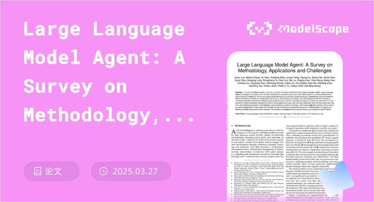 Large Language Model Agent: A Survey on Methodology, Applications and ...
