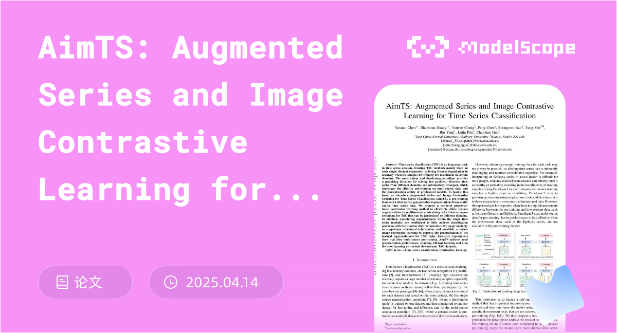 AimTS: Augmented Series and Image Contrastive Learning for Time Series ...