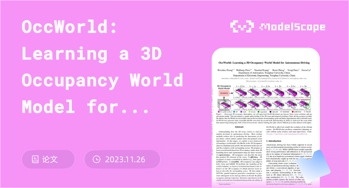 OccWorld: Learning a 3D Occupancy World Model for Autonomous Driving