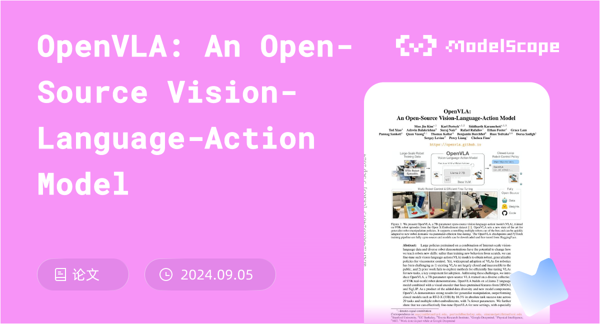 OpenVLA: An Open-Source Vision-Language-Action Model