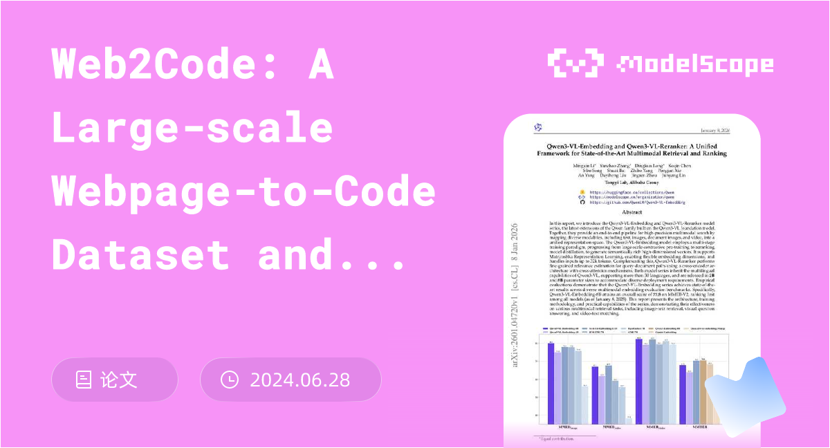 Web2Code: A Large-scale Webpage-to-Code Dataset and Evaluation ...
