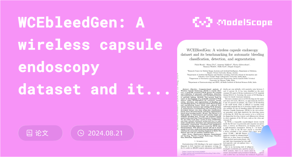 WCEbleedGen: A wireless capsule endoscopy dataset and its benchmarking ...
