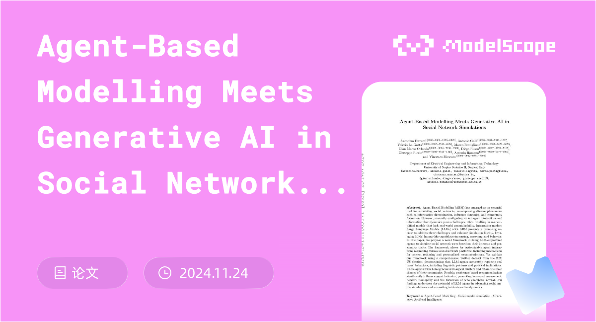Agent-Based Modelling Meets Generative AI in Social Network Simulations