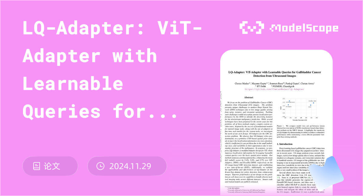 LQ-Adapter: ViT-Adapter with Learnable Queries for Gallbladder Cancer ...