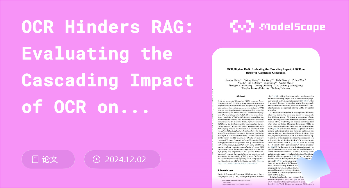 OCR Hinders RAG: Evaluating the Cascading Impact of OCR on Retrieval ...