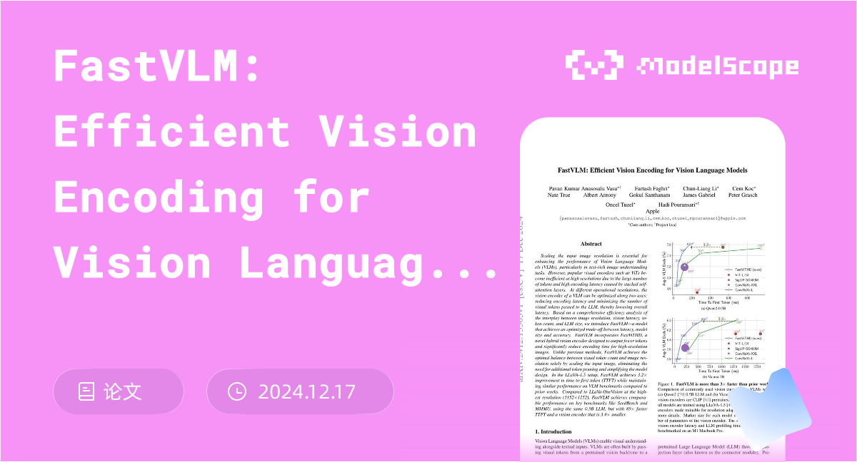 FastVLM: Efficient Vision Encoding for Vision Language Models