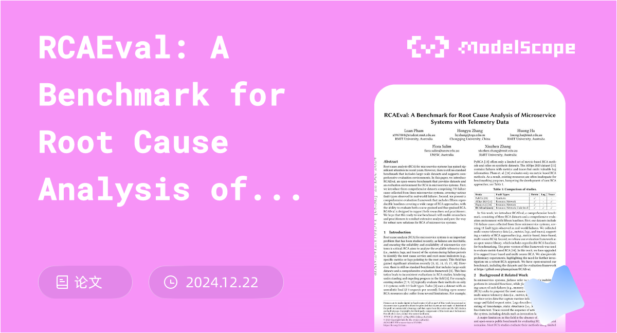 RCAEval: A Benchmark for Root Cause Analysis of Microservice Systems ...