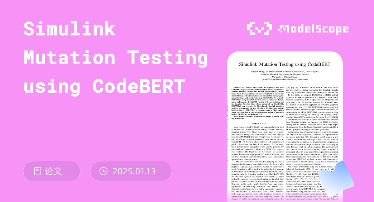 Simulink Mutation Testing using CodeBERT