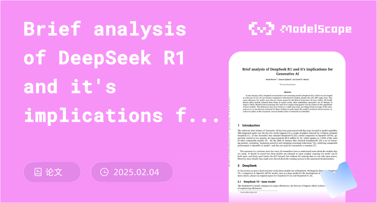 Brief analysis of DeepSeek R1 and it's implications for Generative AI