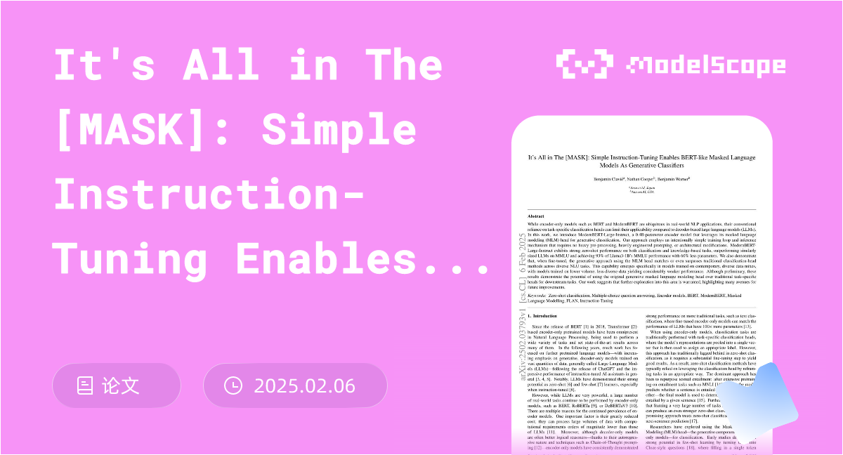 It's All in The [MASK]: Simple Instruction-Tuning Enables BERT-like ...
