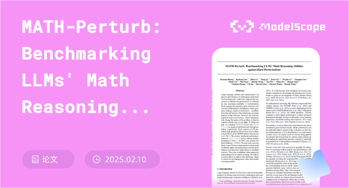 MATH-Perturb: Benchmarking LLMs' Math Reasoning Abilities against Hard ...