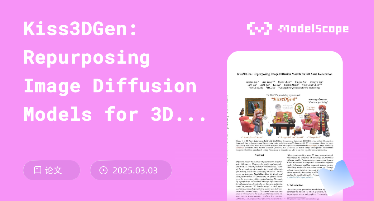 Kiss3DGen: Repurposing Image Diffusion Models for 3D Asset Generation