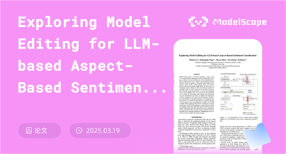Exploring Model Editing for LLM-based Aspect-Based Sentiment Classification