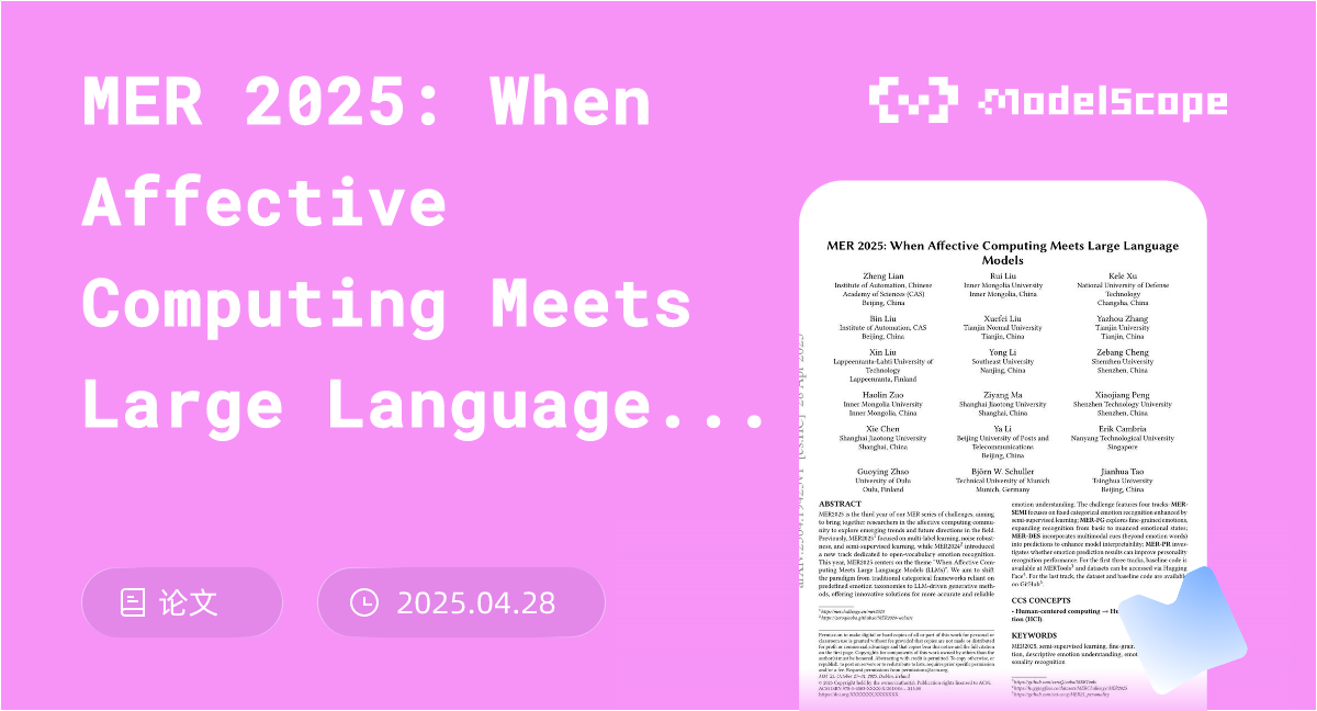 MER 2025: When Affective Computing Meets Large Language Models