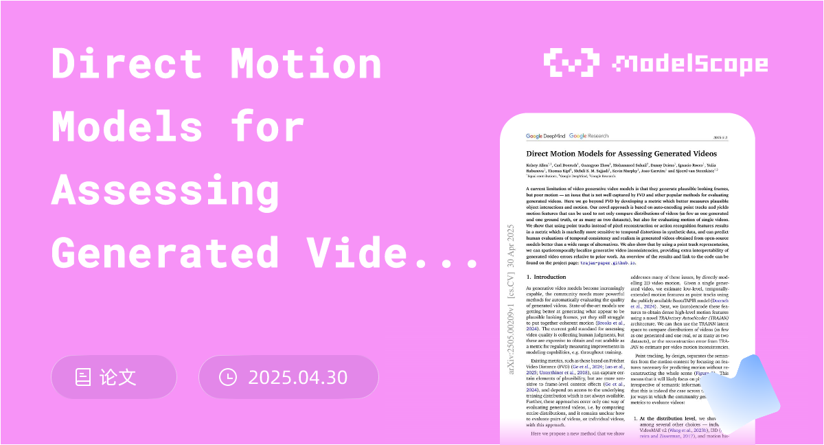 Direct Motion Models for Assessing Generated Videos