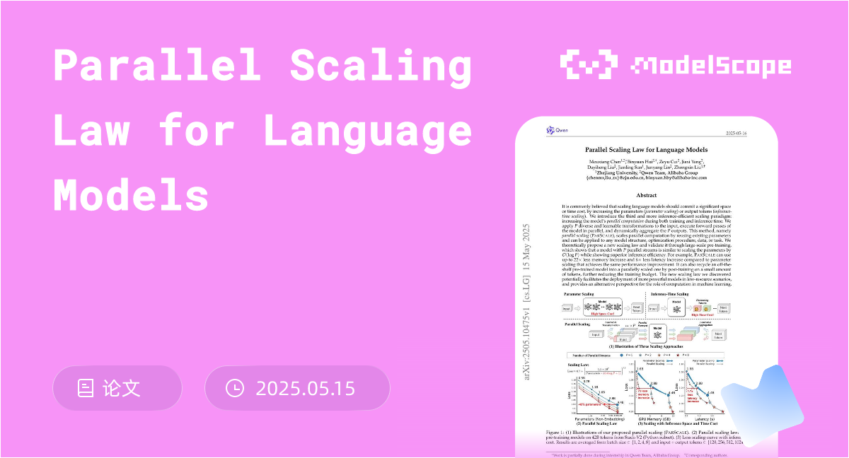 Parallel Scaling Law for Language Models