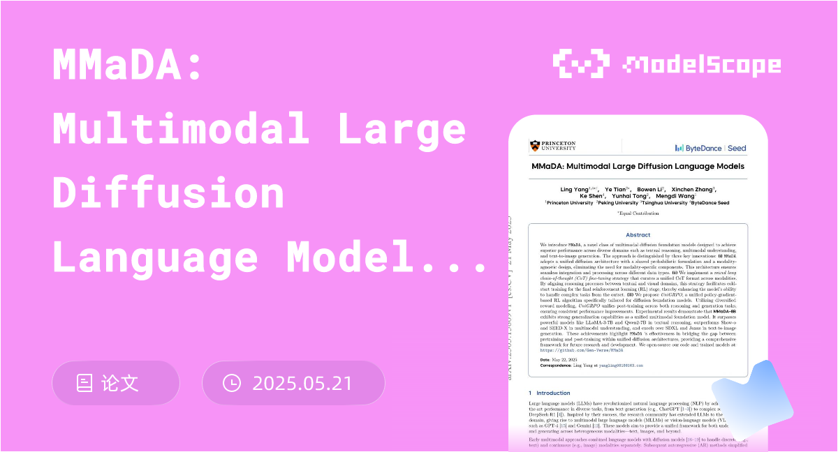 MMaDA: Multimodal Large Diffusion Language Models
