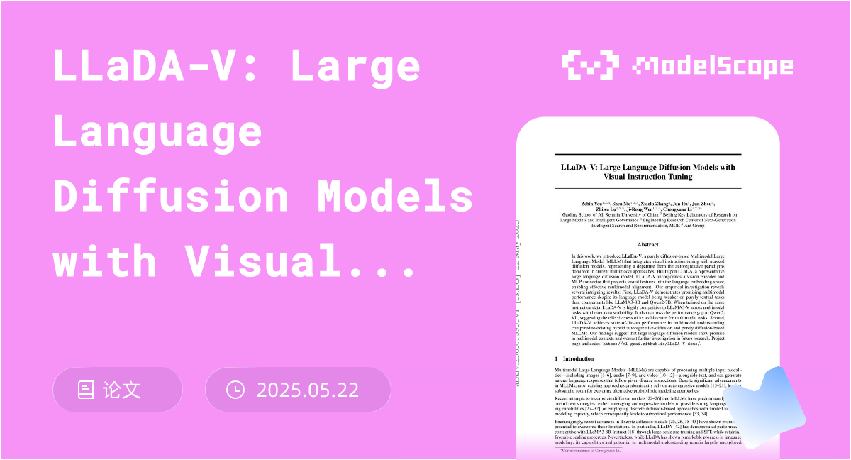 LLaDA-V: Large Language Diffusion Models with Visual Instruction Tuning