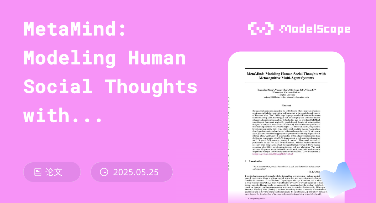MetaMind: Modeling Human Social Thoughts with Metacognitive Multi-Agent ...