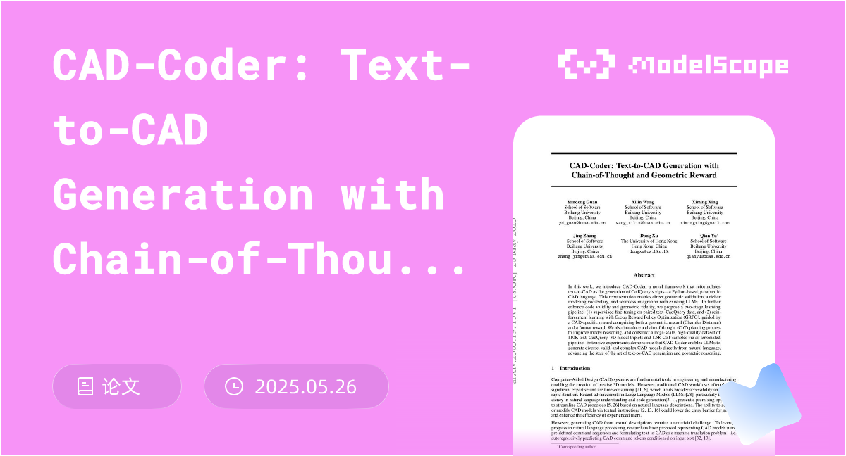CAD-Coder: Text-to-CAD Generation with Chain-of-Thought and Geometric ...
