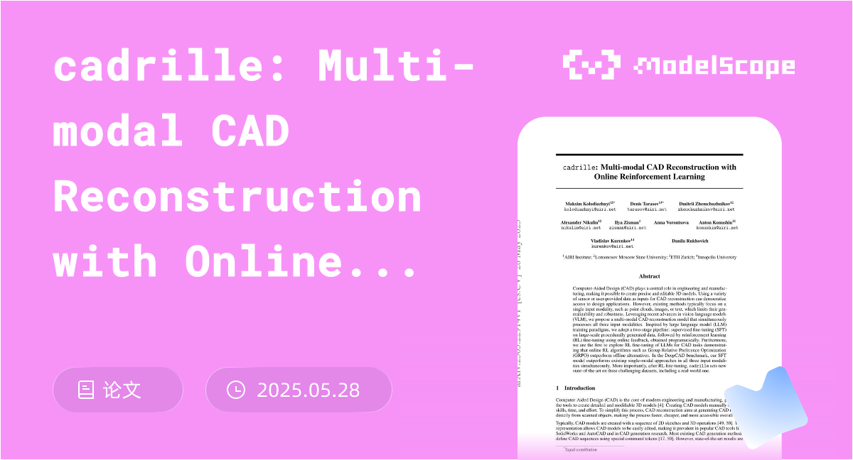 cadrille: Multi-modal CAD Reconstruction with Online Reinforcement Learning