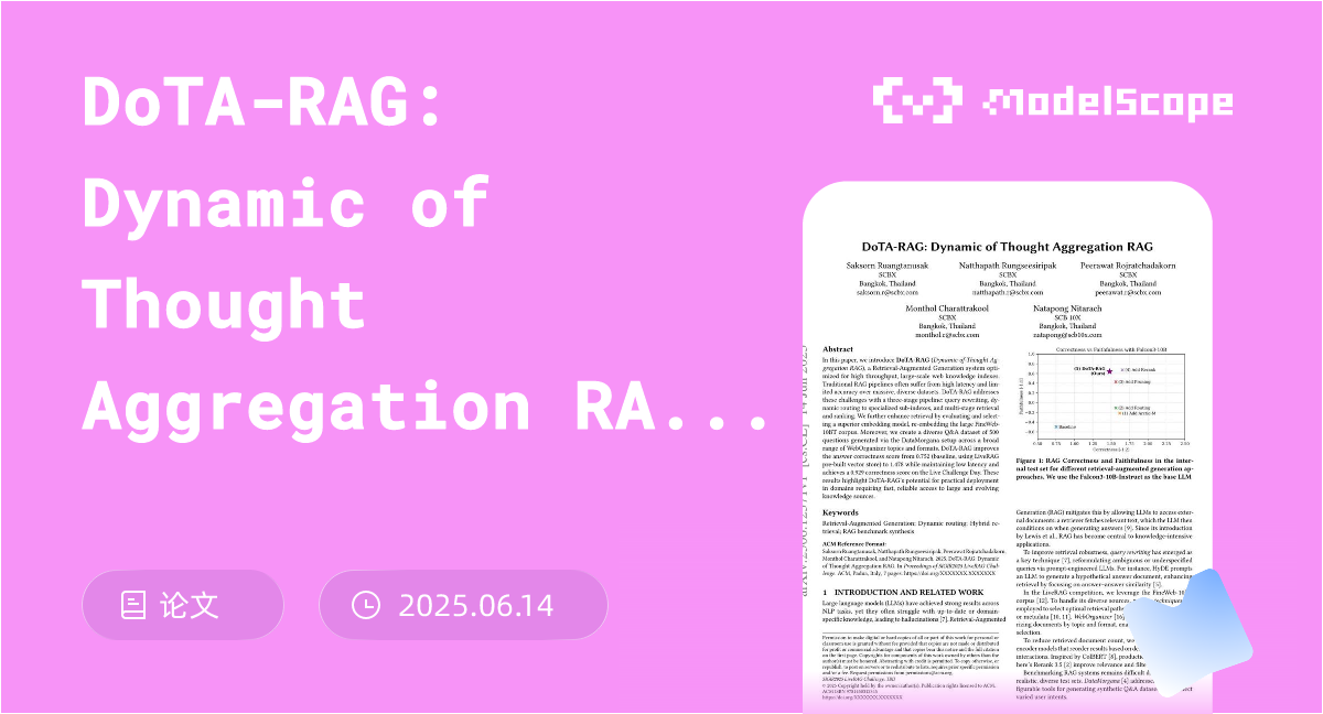 DoTA-RAG: Dynamic of Thought Aggregation RAG