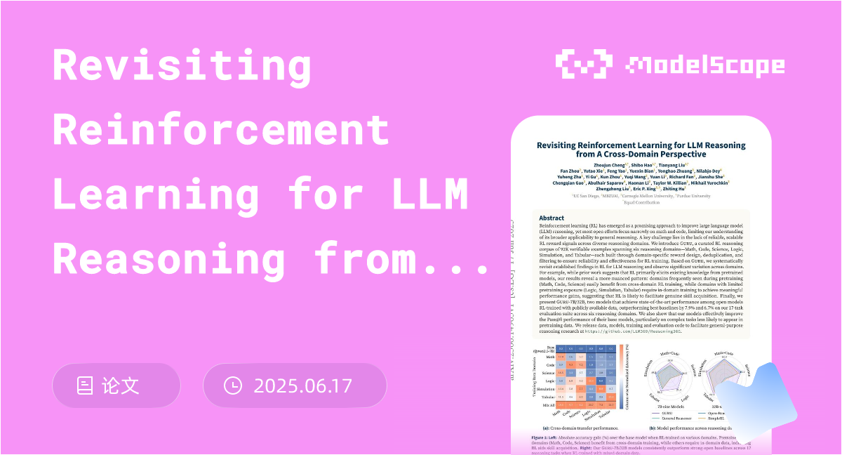 Revisiting Reinforcement Learning for LLM Reasoning from A Cross-Domain ...