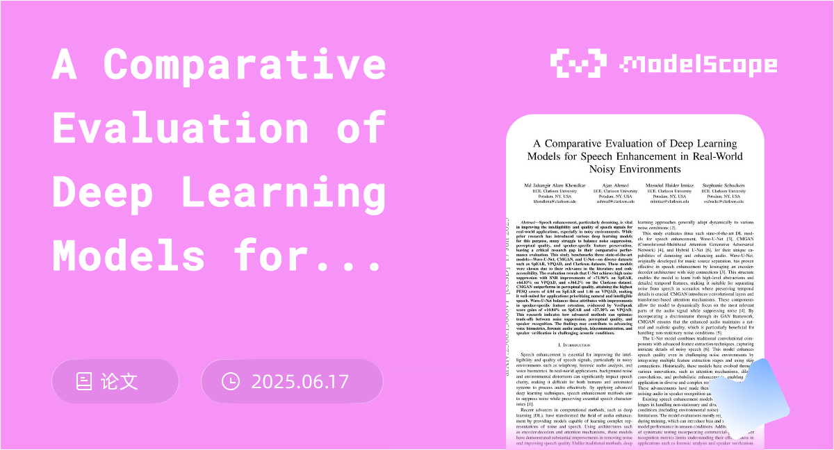 A Comparative Evaluation of Deep Learning Models for Speech Enhancement ...