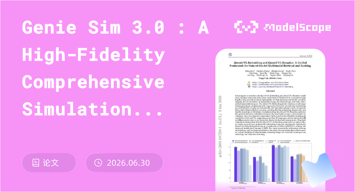 Genie Sim 3.0 : A High-Fidelity Comprehensive Simulation Platform for ...