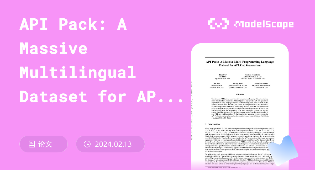 API Pack: A Massive Multilingual Dataset for API Call Generation